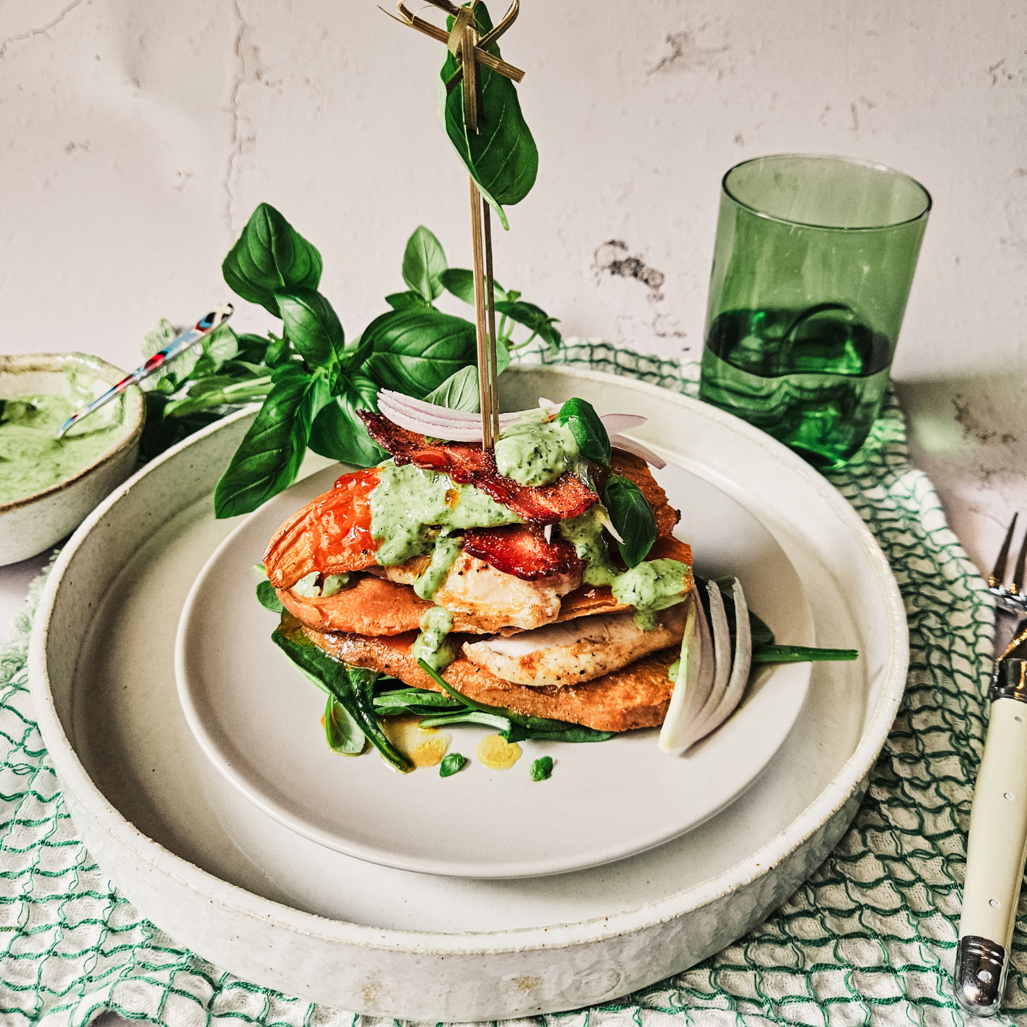 Meal Kit Sweet & Sticky Chicken Stacks with Basil Aioli 4 serve