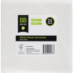 Best Buy Serviettes Dinner 2Ply 25pk