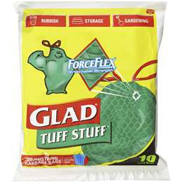 Glad Garbage Bags Tuff Stuff Drawstring 56L 10pk