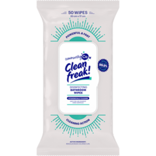 Community Co Clean Freak Bathroom Wipes 50pk