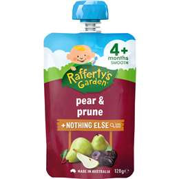Raffertys Garden Pear & Prune 4+Months 120g