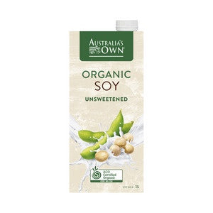 Australias Own Organic Soy Milk Unsweetened 1L