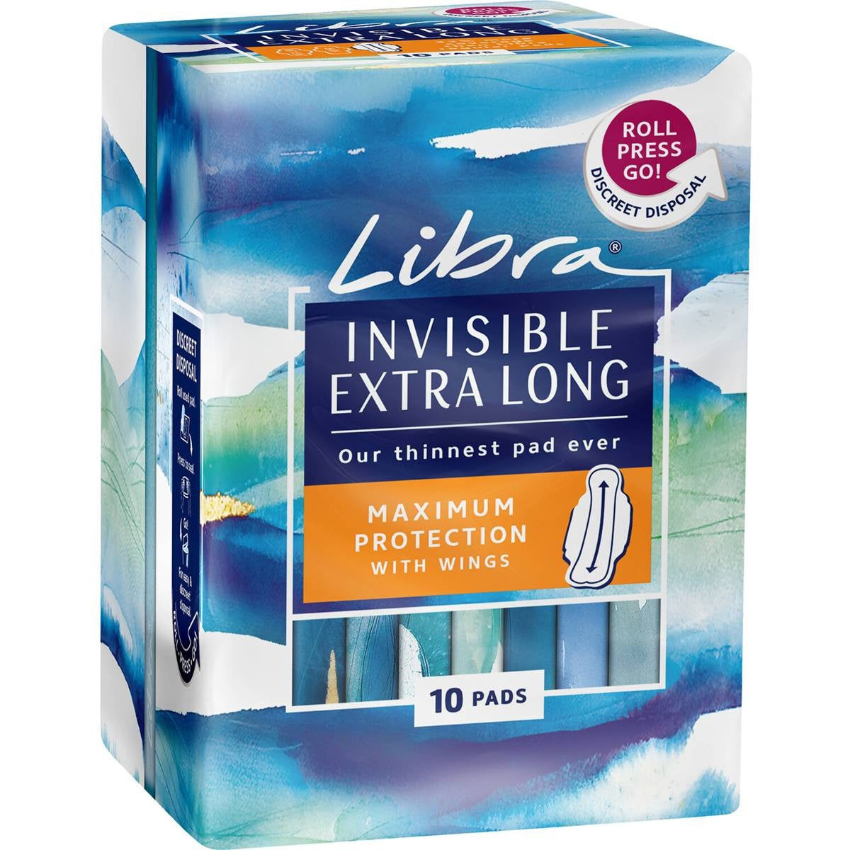 Libra Sanitary Napkin Invisible Extra Long Wings 10pk