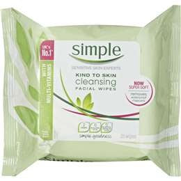 Simple Cleansing Facial Wipes 25pk