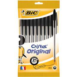 Bic Cristal Original Black pen 10pk