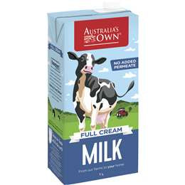 Australias Own Long Life Milk Full Cream 1 L