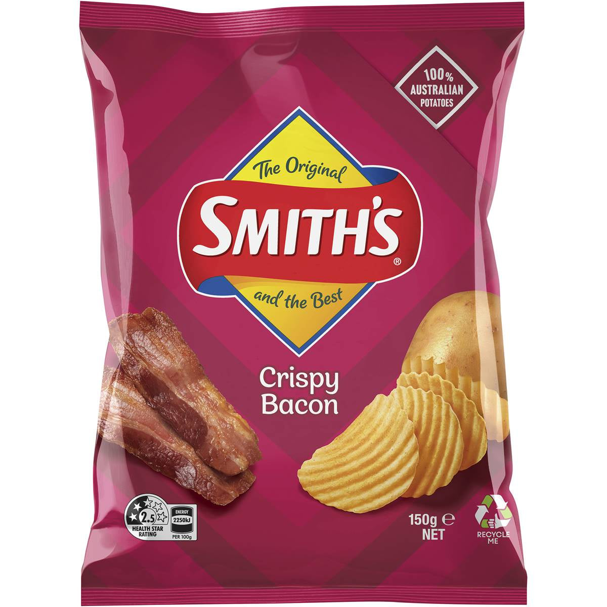 Smiths Chips Crinkle Cut Crispy Bacon 150g