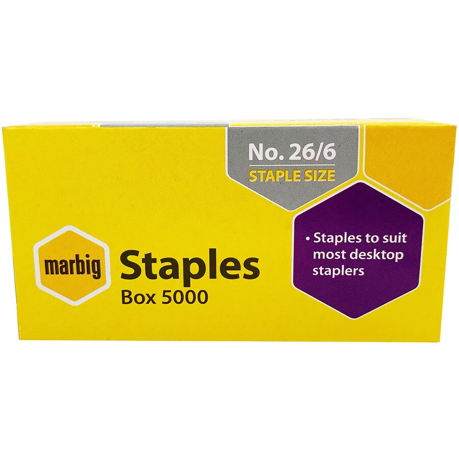 Marbig Staples 26/6 5000pk