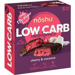 Noshu Bar Low Carb Cherry & Coconut 160g 5pk