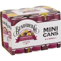 Bundaberg Passionfruit Cans 200ml x 6pk