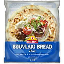 Mission Souvlaki Bread Plain 320g 5pk