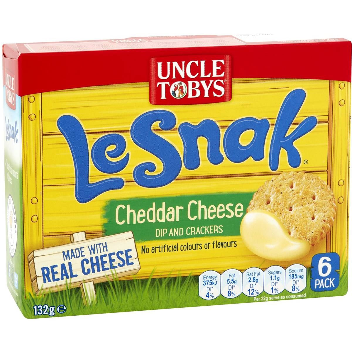 Uncle Tobys LeSnak Cheddar Cheese 6pk