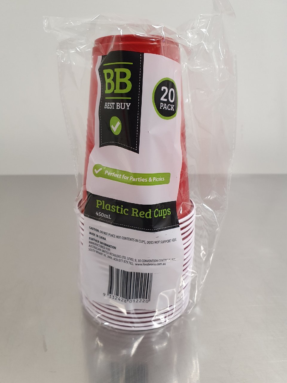 Best Buy Plastic Red Cups 450ml 20pk