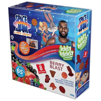 Iddy Biddy Mixed Berry Flavoured Snacks Space Jam 8pk