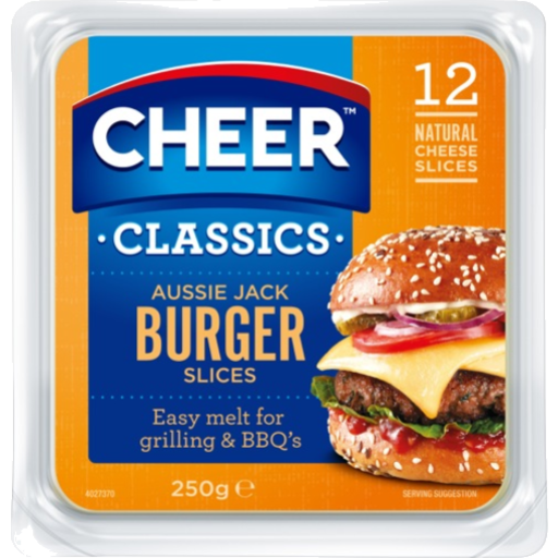 Cheer Cheese Aussie Jack Burger Slices 250g