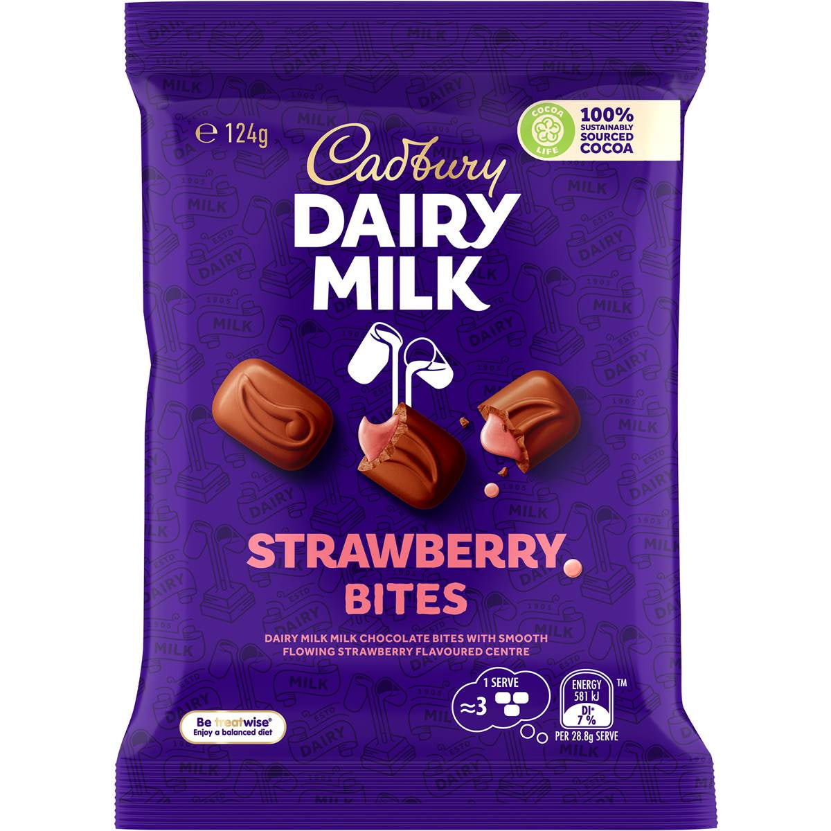 Cadbury Bites Strawberry 124g