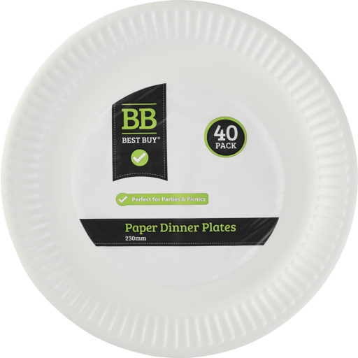 Best Buy Disposable Paper Plate 40pk