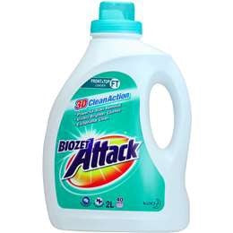 Biozet Attack Front & Top Loader Laundry Liquid 2L