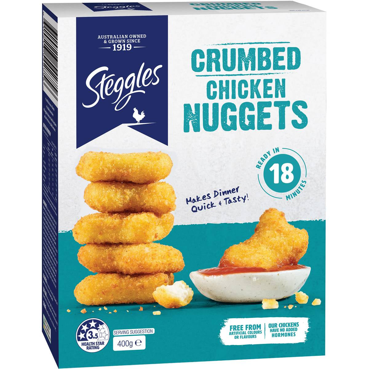 Steggles Chicken Nuggets Crumbed 400g