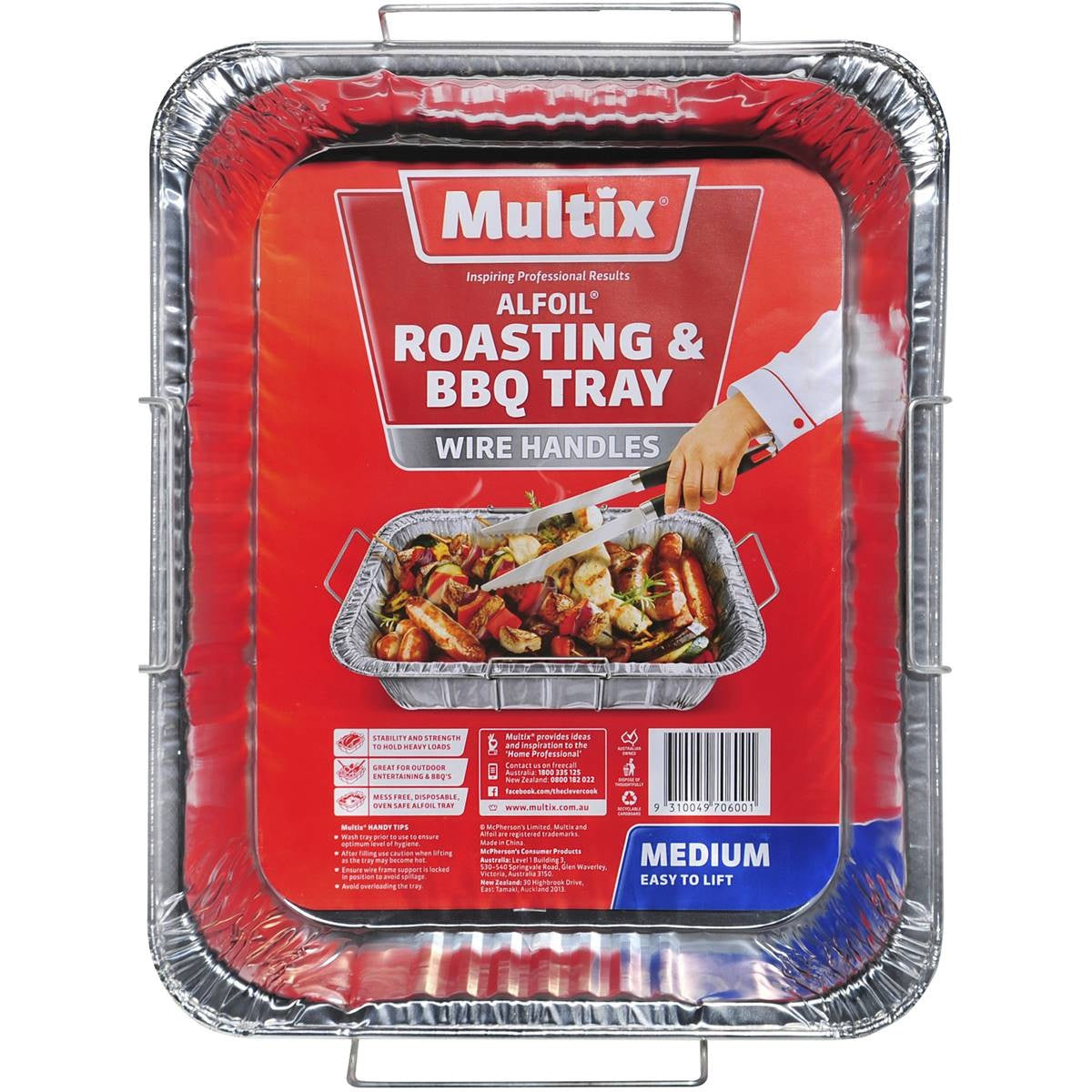 Multix Medium Roasting & BBQ Tray with Wire Handles