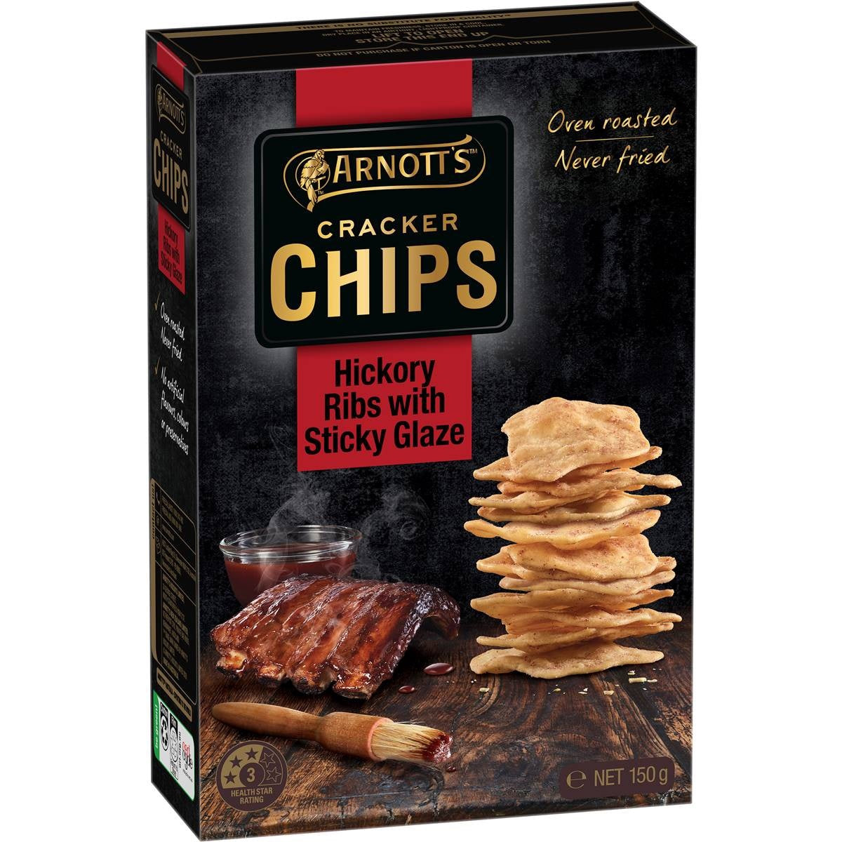 Arnotts Cracker Chips Hickory Ribs With Sticky Glaze 150g