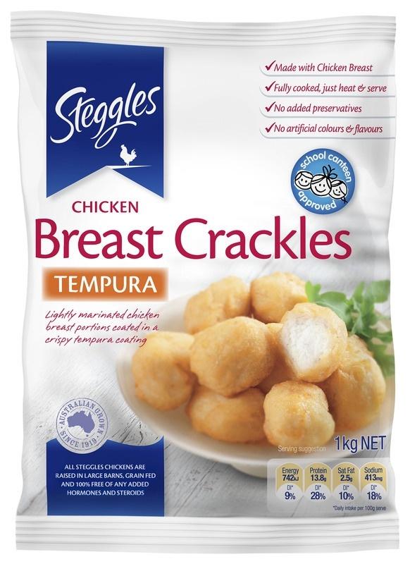 Steggles Chicken Breast Crackles Tempura 1kg