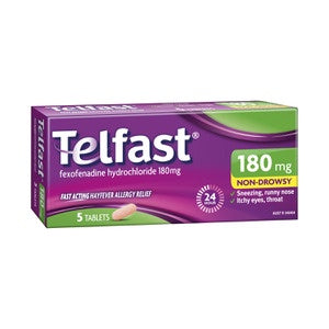 Telfast  Hayfever Allergy Relief Antihistamine 180mg 5pk
