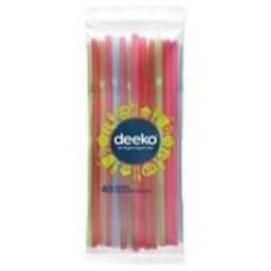 Deeko Flexible Coloured Straws 40pk