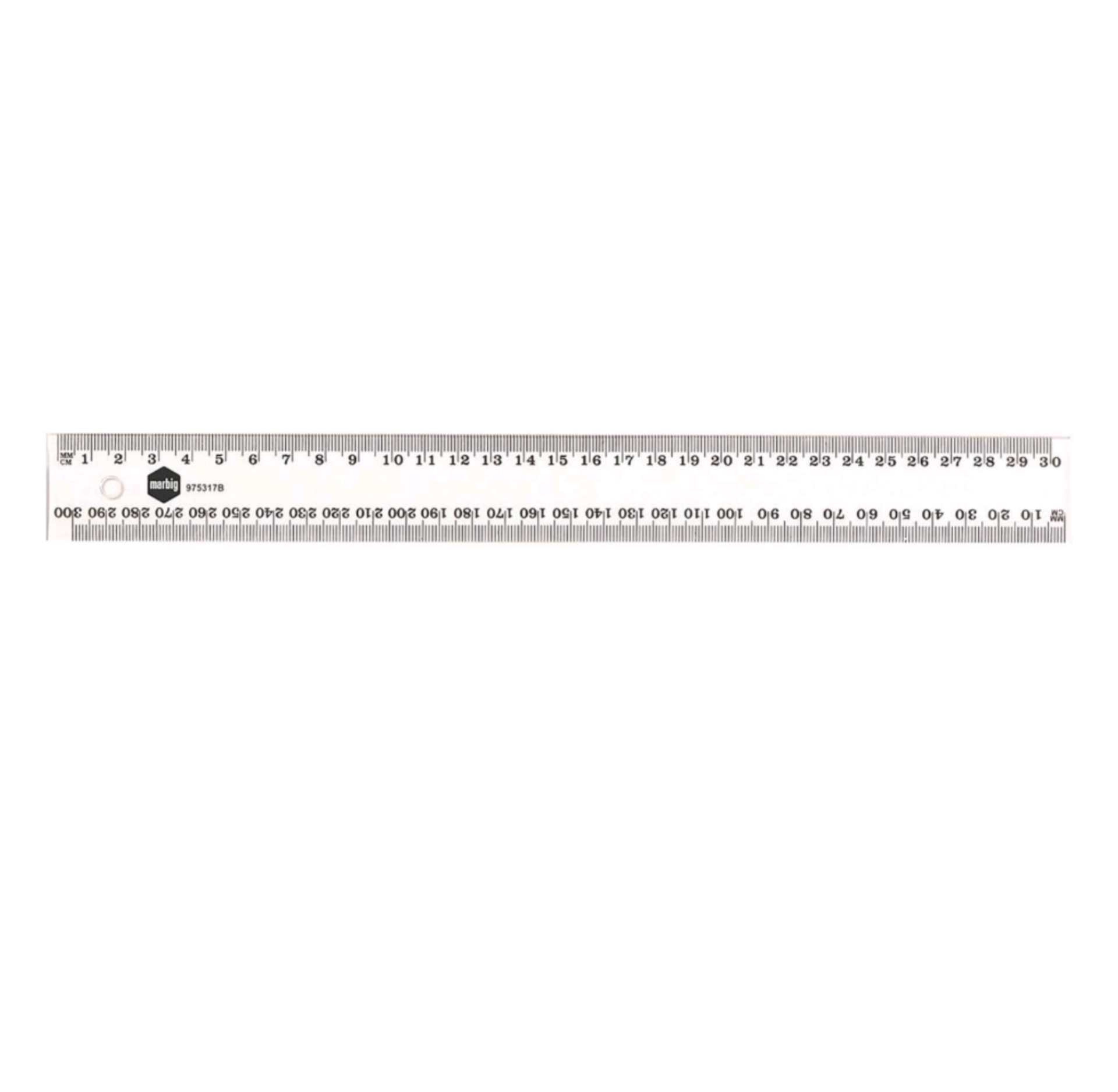 Marbig Clear Plastic Ruler 30cm