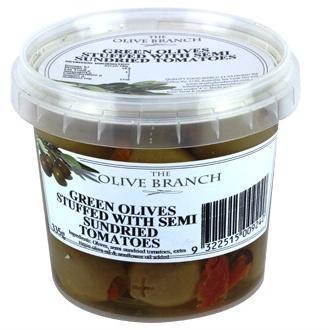 The Olive Branch Green Olives with Semi Sundried Tomatoes 335g