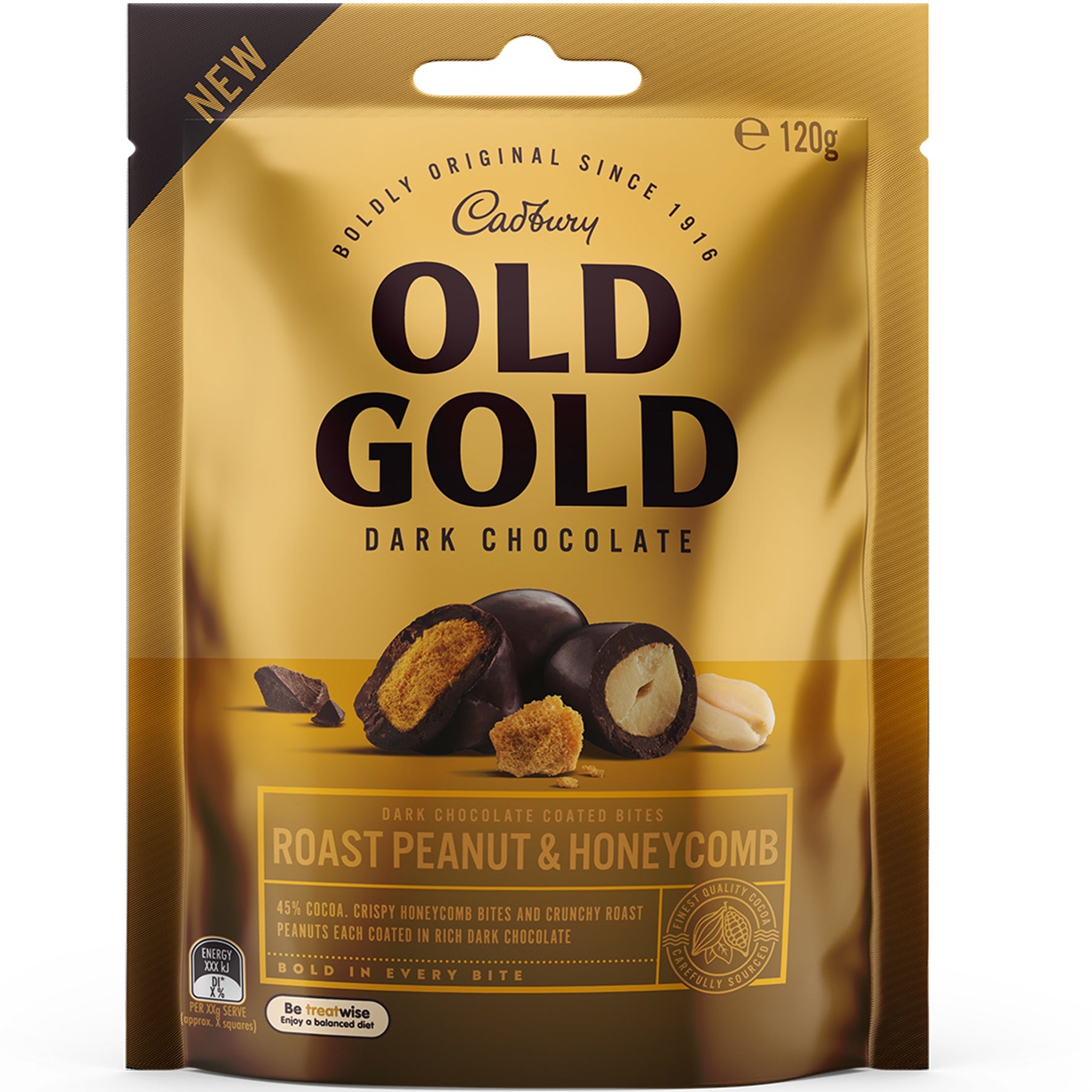 Cadbury Choc Bites Old Gold Roast Peanut & Honeycomb 120g