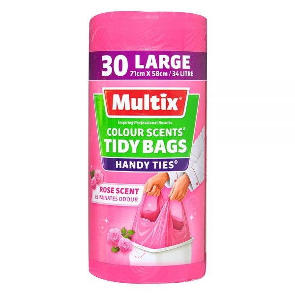 Multix Tidy Bags Rose Scent Large 34L 30pk