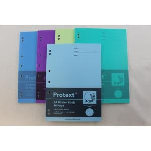 Protext A4 Binder Book 8mm Feint Ruled Assorted Colours 96page