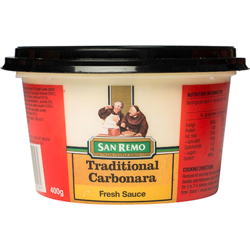 San Remo Traditional Carbonara Sauce Fresh 400g