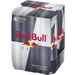 Red Bull Energy Drink Zero 250ml x 4pk