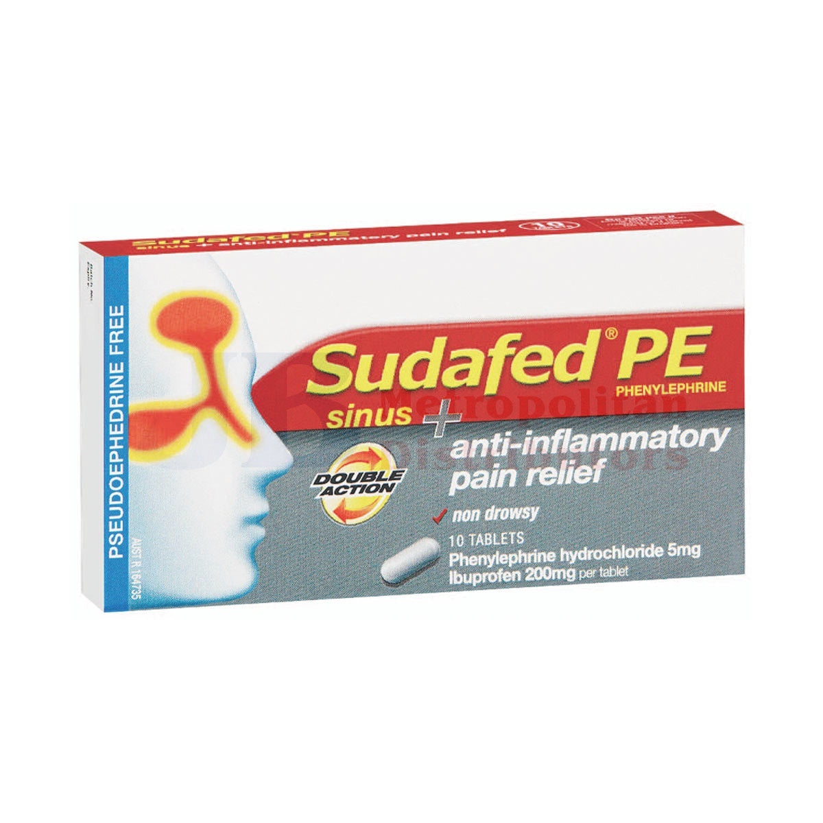 Sudafed PE Double Action Sinus/Anti Inflammatory 10pk