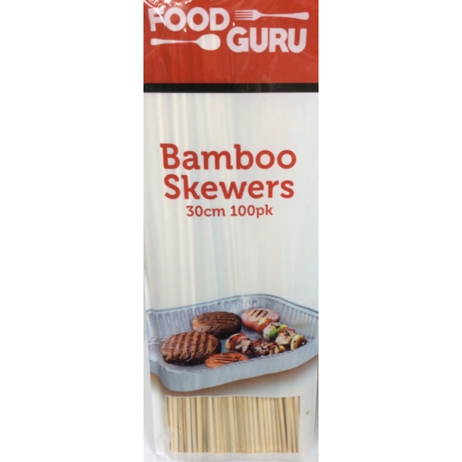 Food Guru Bamboo Skewer 30cm 100pk