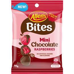 Allens Chocolate Coated Raspberries 140g