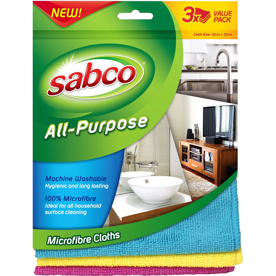 Sabco  Cloth All Purpose 3pk