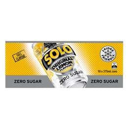 Schweppes Solo Lemon Zero Sugar 375ml x 10pk
