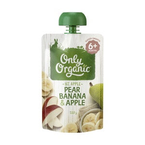 Only Organic  Pear Banana & Apple 120g