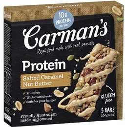 Carmans Protein Bars Salted Caramel Nut Butter GF 200g 5pk