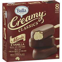 Bulla Chocolate Coated Vanilla Ice Cream Minis 8pk