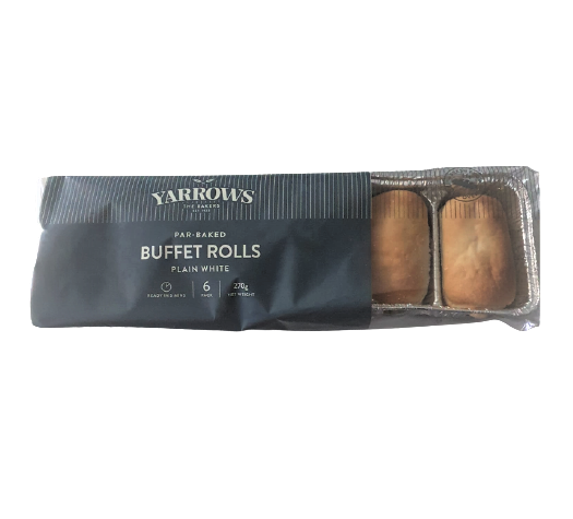 Yarrows Par Baked Buffet Rolls Plain 290g