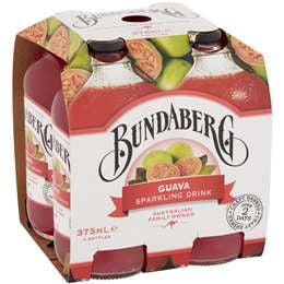Bundaberg Sparkling Guava Drink 375ml x 4pk