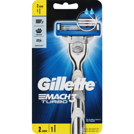 Gillette Mach 3 Turbo Razor Plus Two Blades