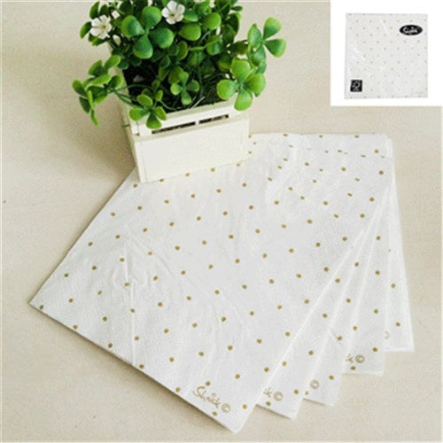 Oceana Gold Dotty Napkin 25x25cm 20pk