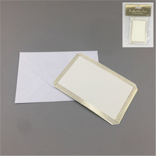 Oceana Blank Gold Mini Cards with Envelopes 3pk