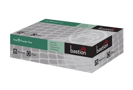 Bastion Disposable Glove Vinyl Clear Powder Free Large 100pk