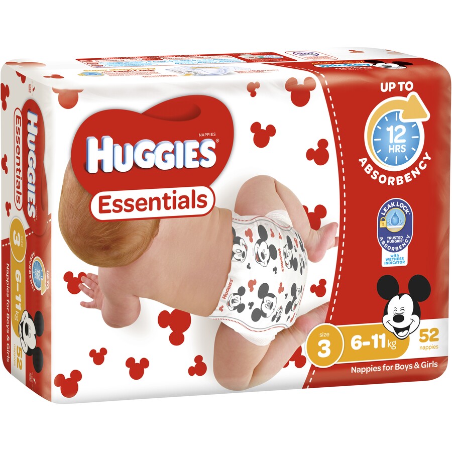 Huggies Nappies Crawler Size 3 52pk